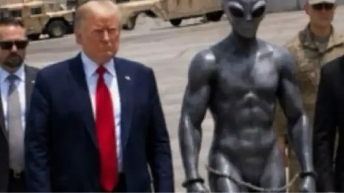 The photo of Donald Trump with an 'alien' that exploded on social media: this is what is known