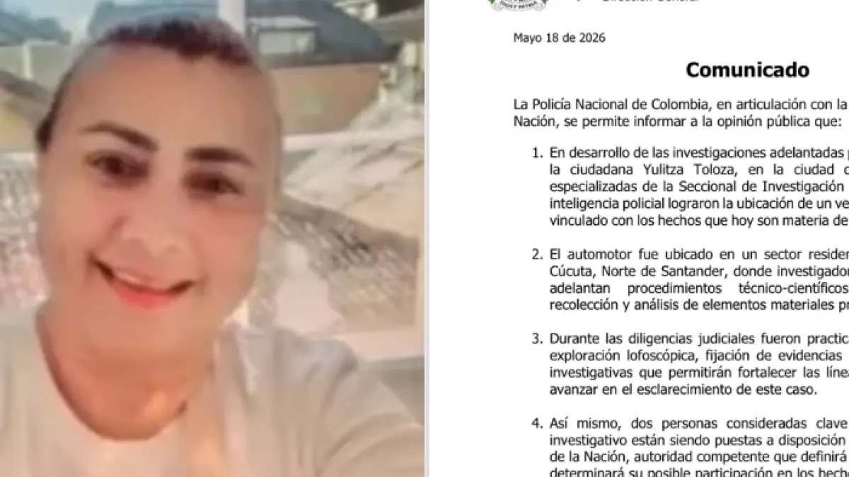 Yulixa Toloza Case: Police Located Key Vehicle in Cúcuta and Brought Two Individuals Before the Prosecutor's Office