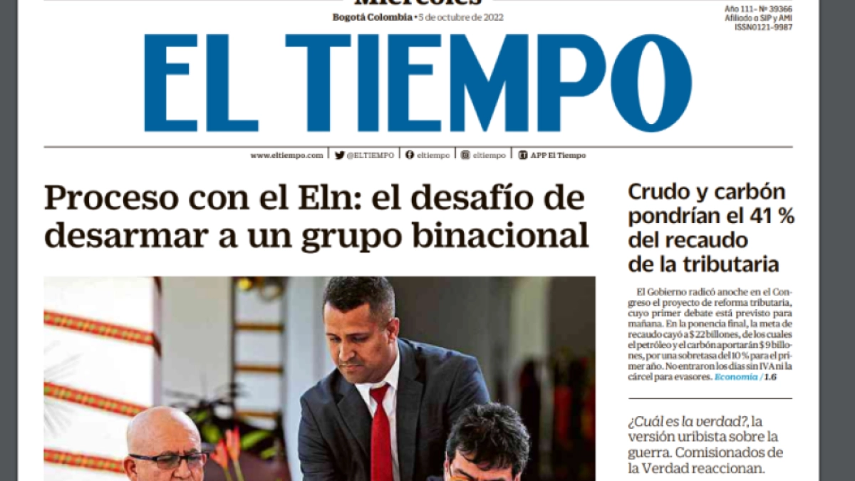 EL TIEMPO cambia a formato tabloide desde este domingo, respaldado por una inversión de 0.000 millones
