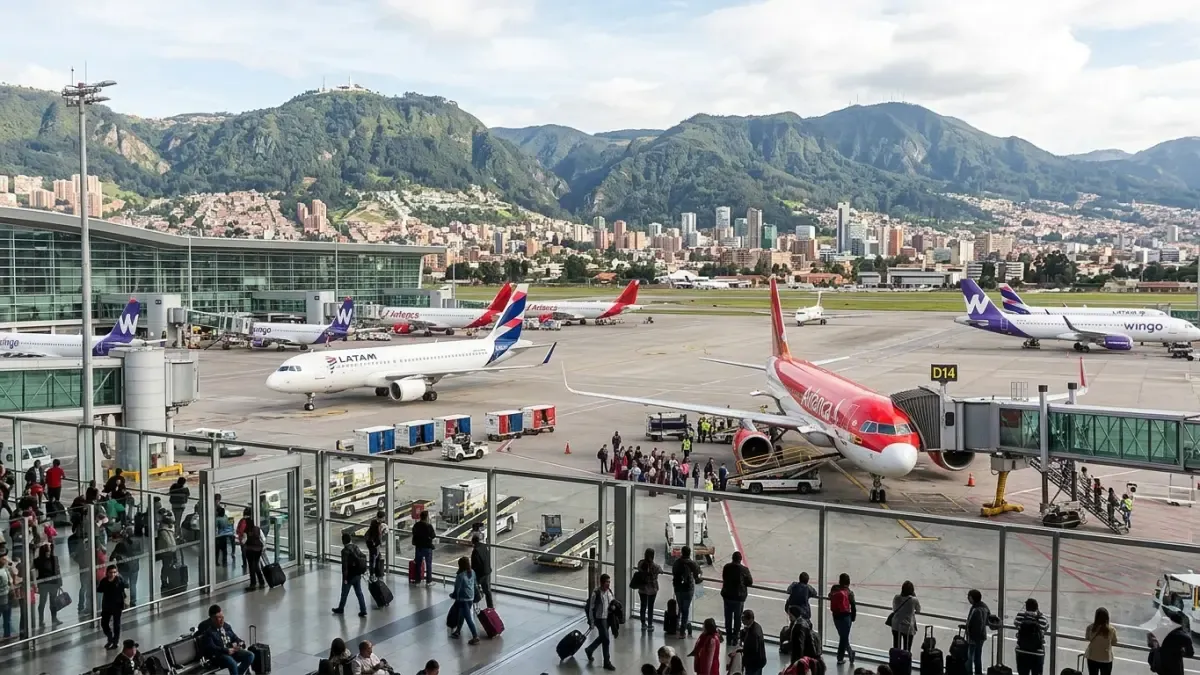 Colombia superó 14,8 millones de pasajeros aéreos; Bogotá concentra el 42% del tráfico aéreo doméstico