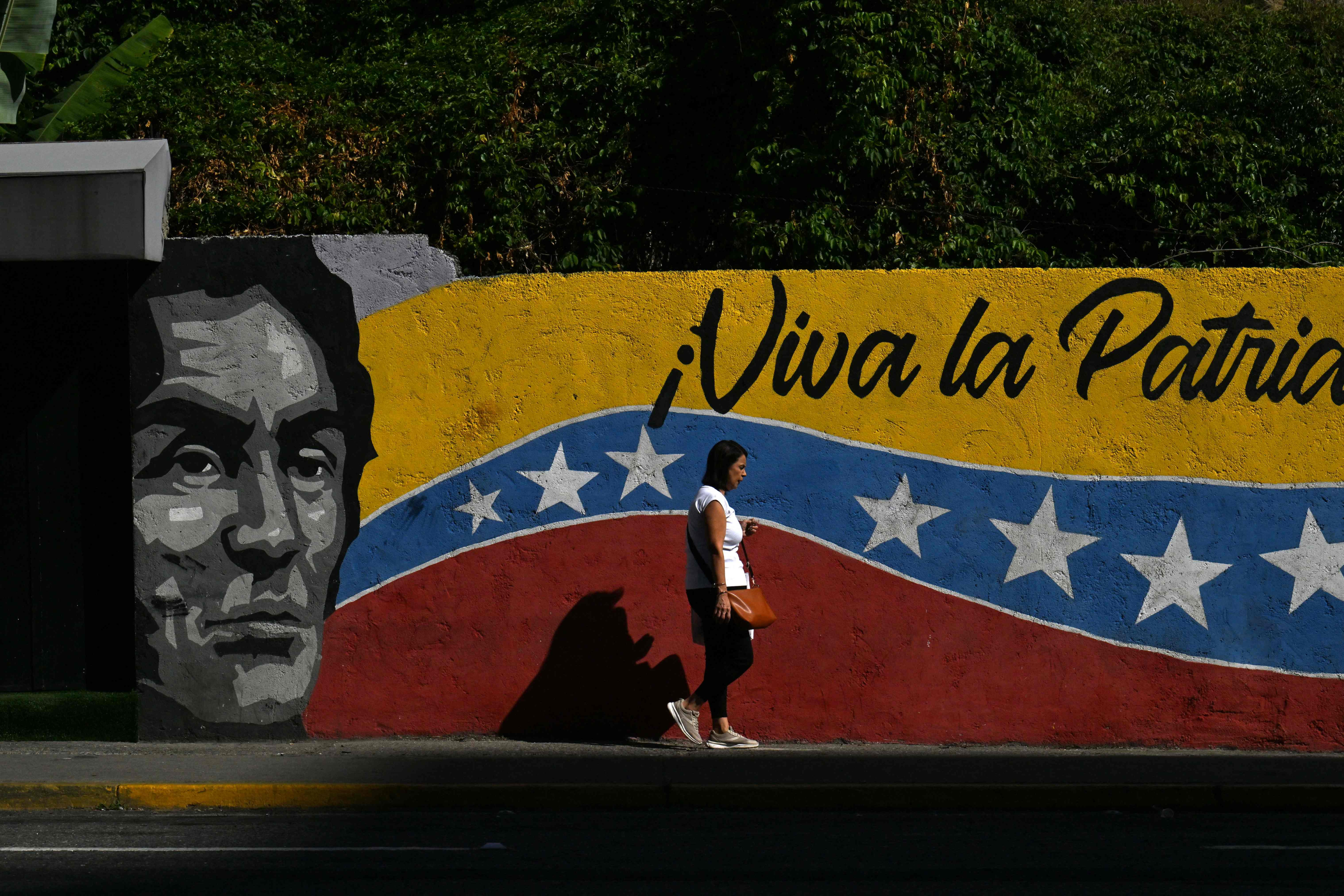 Mural de Simón Bolívar en Caracas.