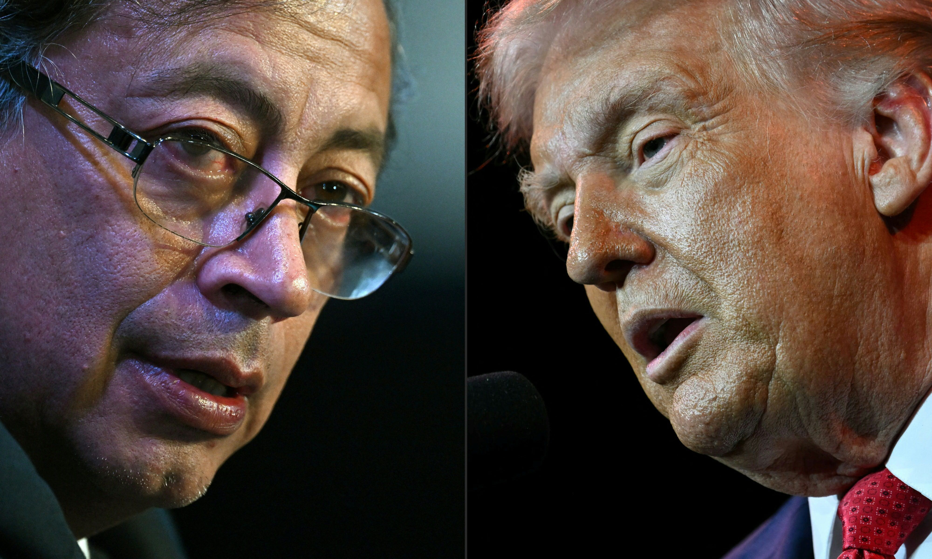 Los presidentes de Colombia y EE. UU., Gustavo Petro y Donald Trump.