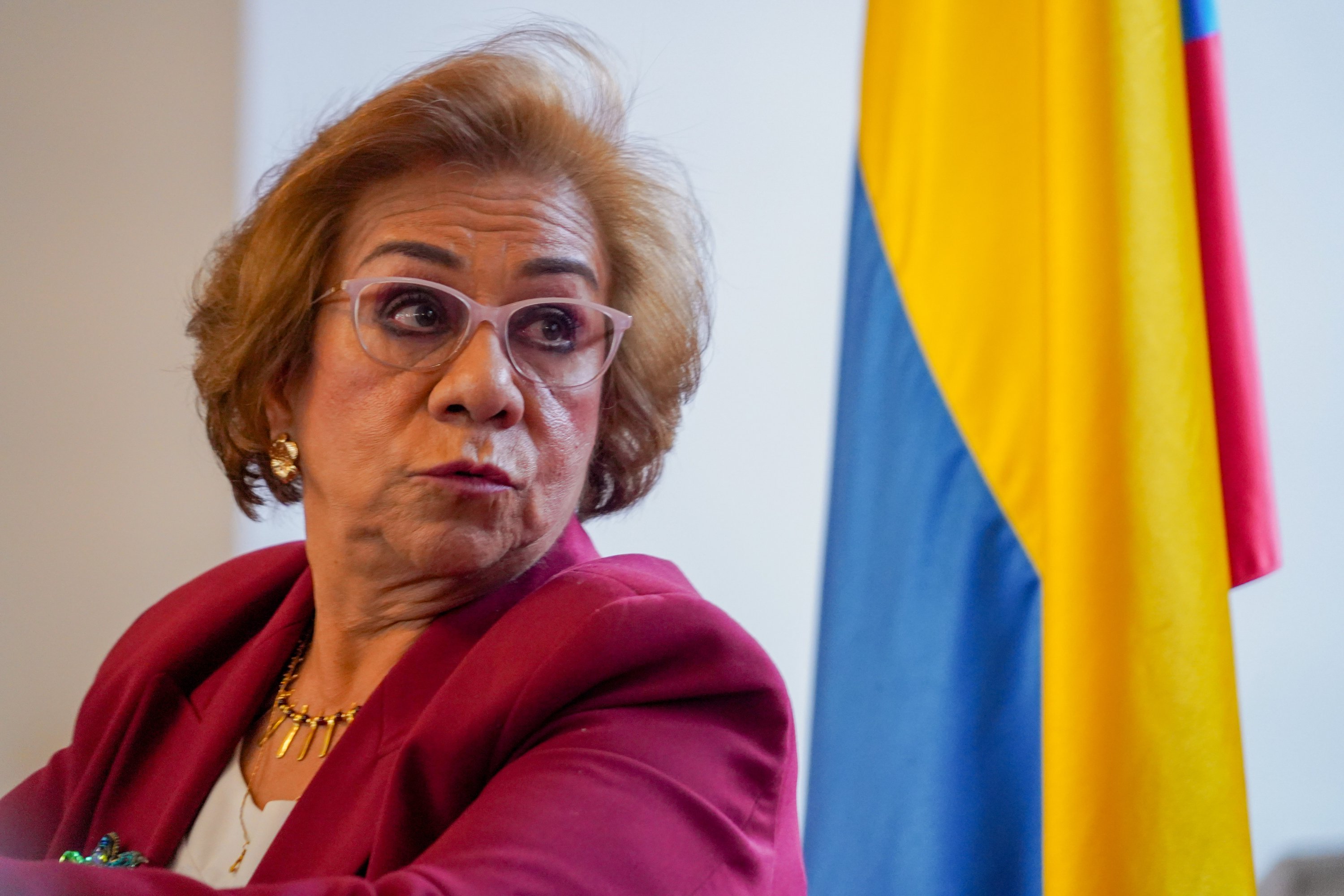 La canciller de Colombia, Yolanda Villavicencio, en rueda de prensa se pronuncia sobre la llamada que realizó el presidente Gustavo Petro a su homólogo de Estados Unidos Donald. Trump en la tarde de ayer . Bogotá Colombia 8 de enero del 2026 FOTO MAURICIO MORENO EL TIEMPO Crédito: CEET Fotógrafo: MAURICIO MORENO