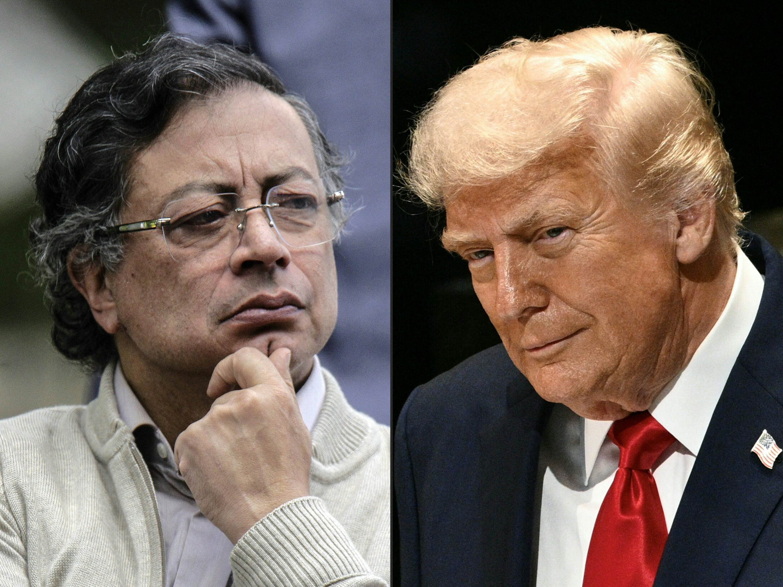 presidente Gustavo Petro y Donald Trump, presidente de Estados Unidos